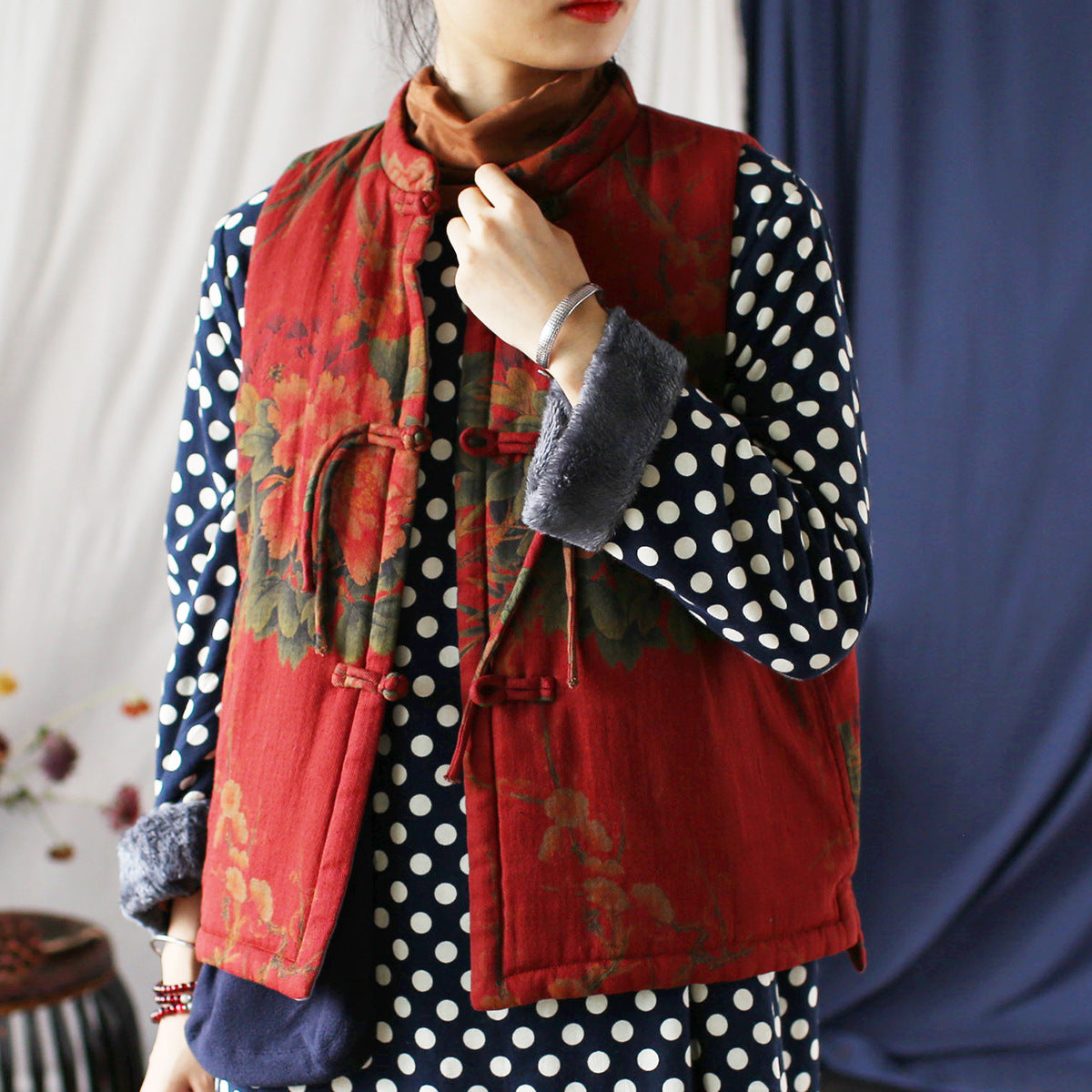Gilet écarlate vintage