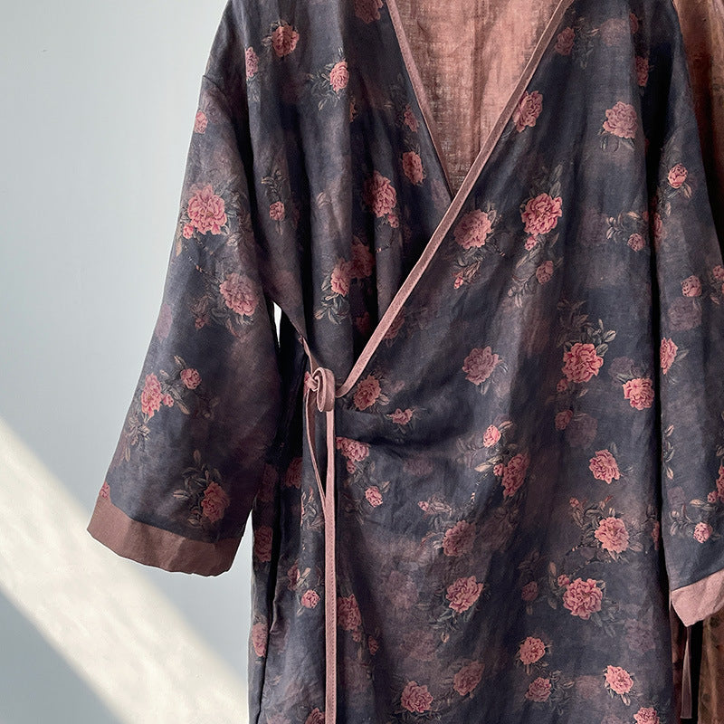 Robe kimono bohème fleurie