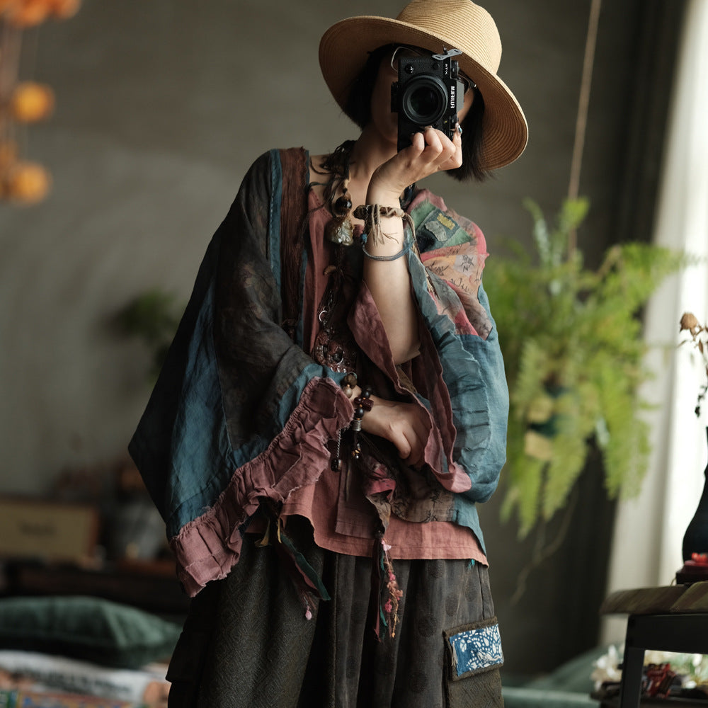 Boho Patchwork Ramie Jacket