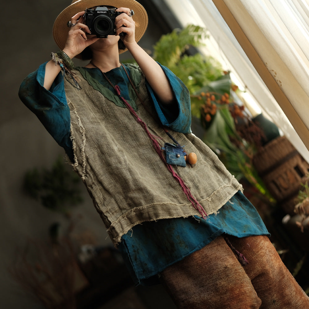 Artisan Linen Layered Top