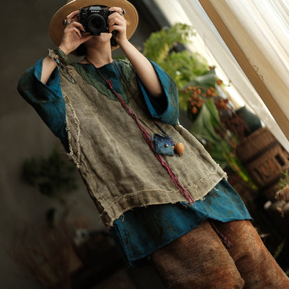 Artisan Linen Layered Top
