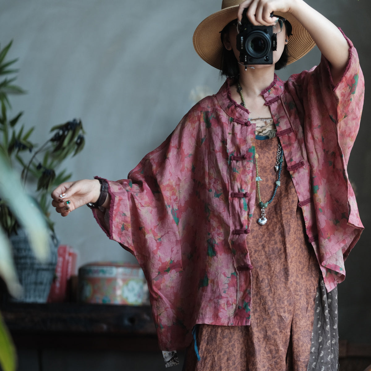 Vesper Blush Floral Linen Jacket