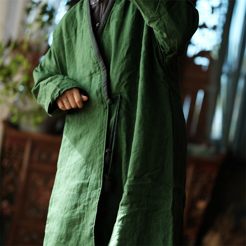 Veste vintage en lin avec accessoires de cravate en tissu