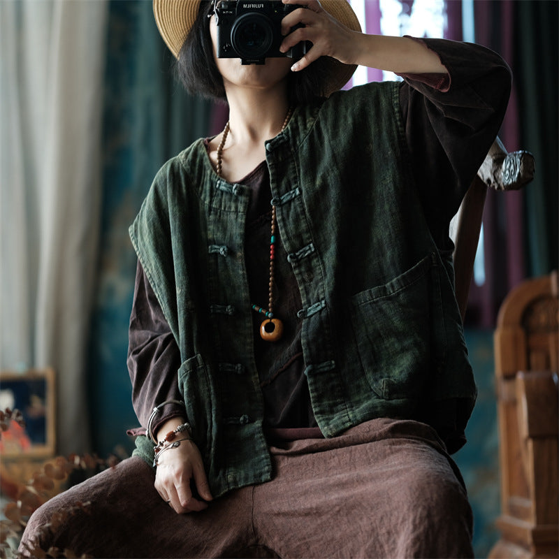 Gilet fleuri vintage