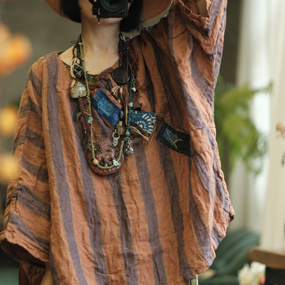 Vintage Striped Linen Tee
