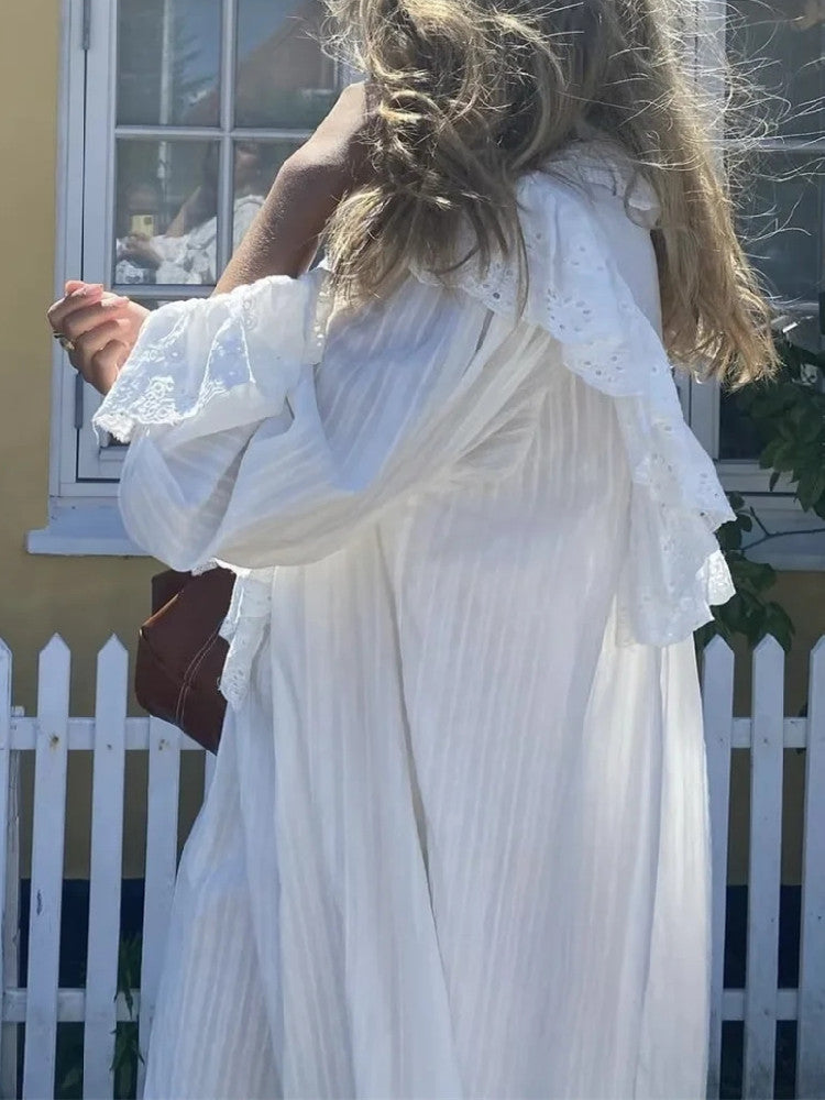 Robe mi-longue en dentelle Boho