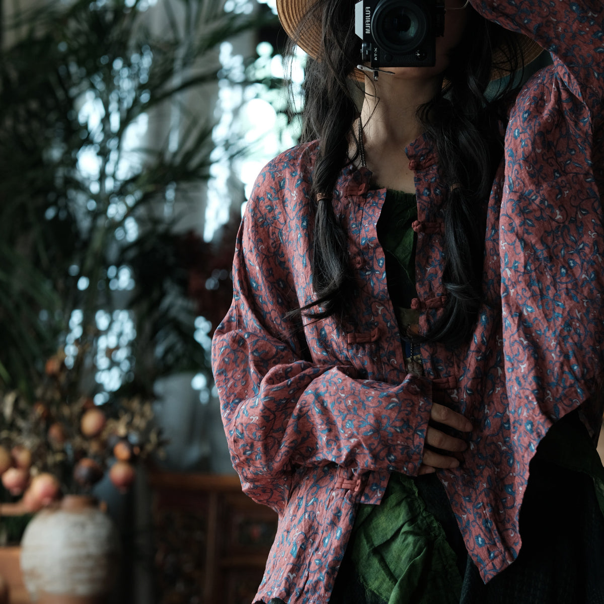 Mei Garden Floral Ramie Blouse