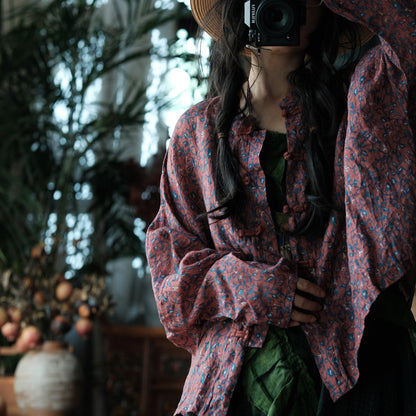 Mei Garden Floral Ramie Blouse