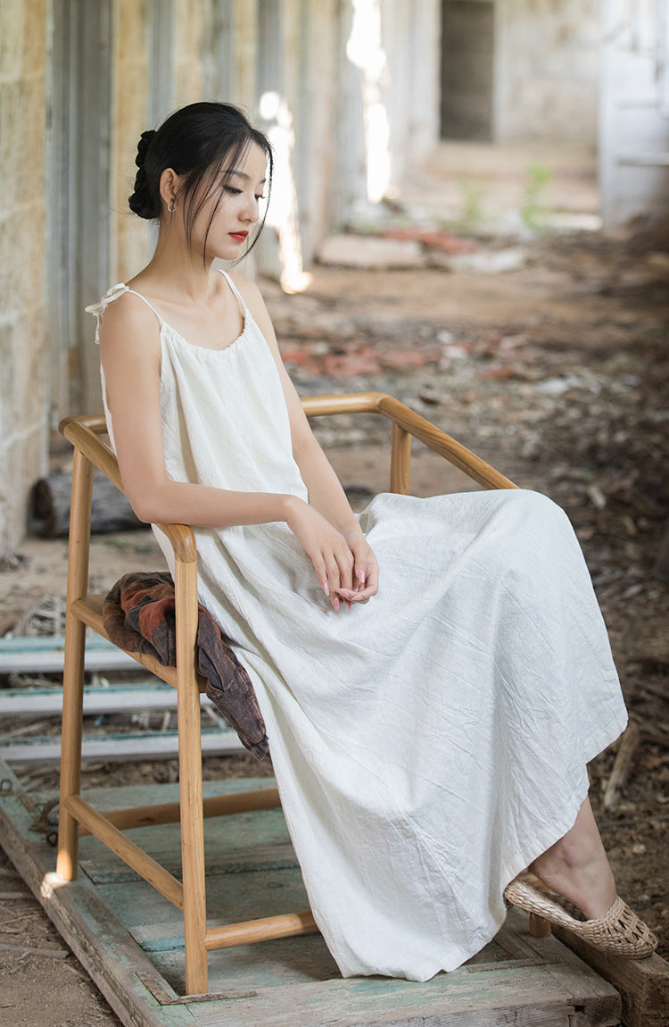 Robe bohème en lin ramie et brise