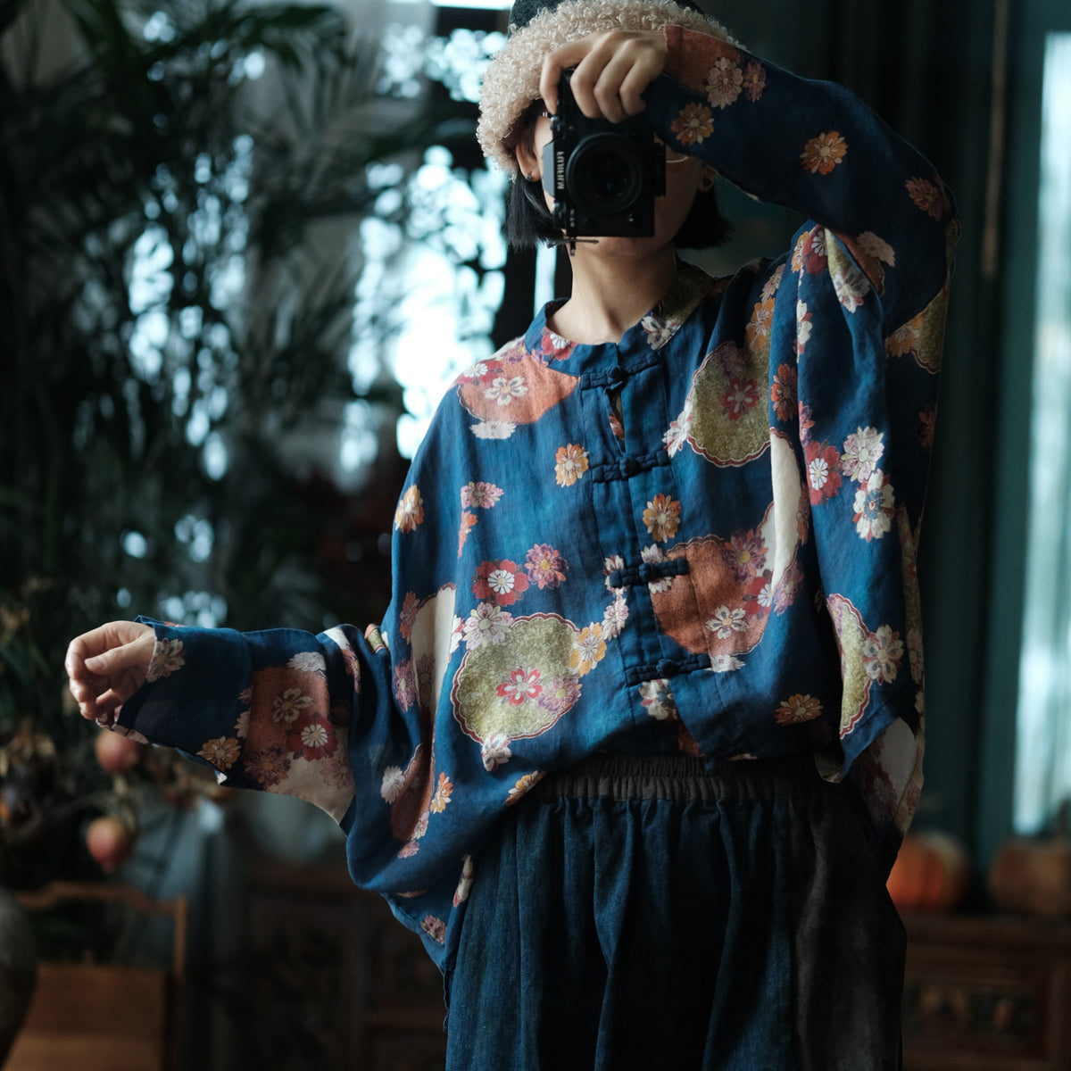 Stone Bloom Ramie Blouse