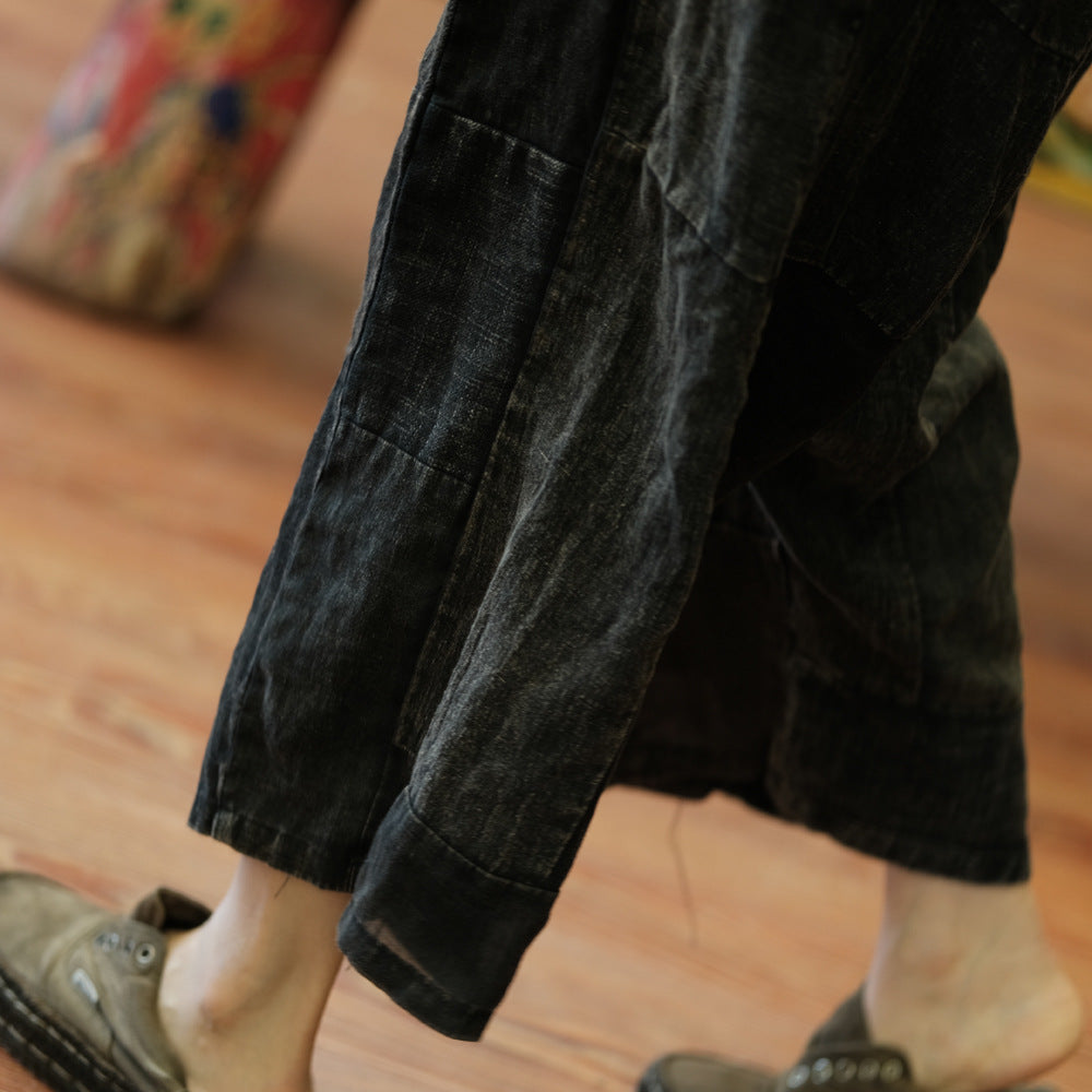 Pantalon de printemps patchwork vintage