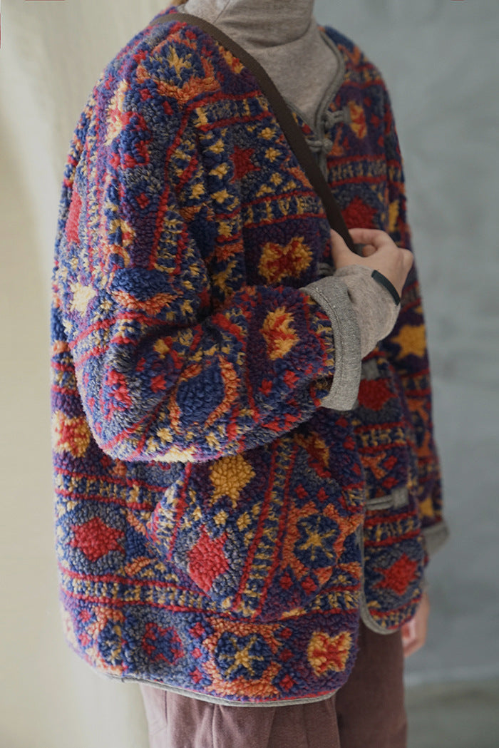 Veste vintage à motifs ethniques