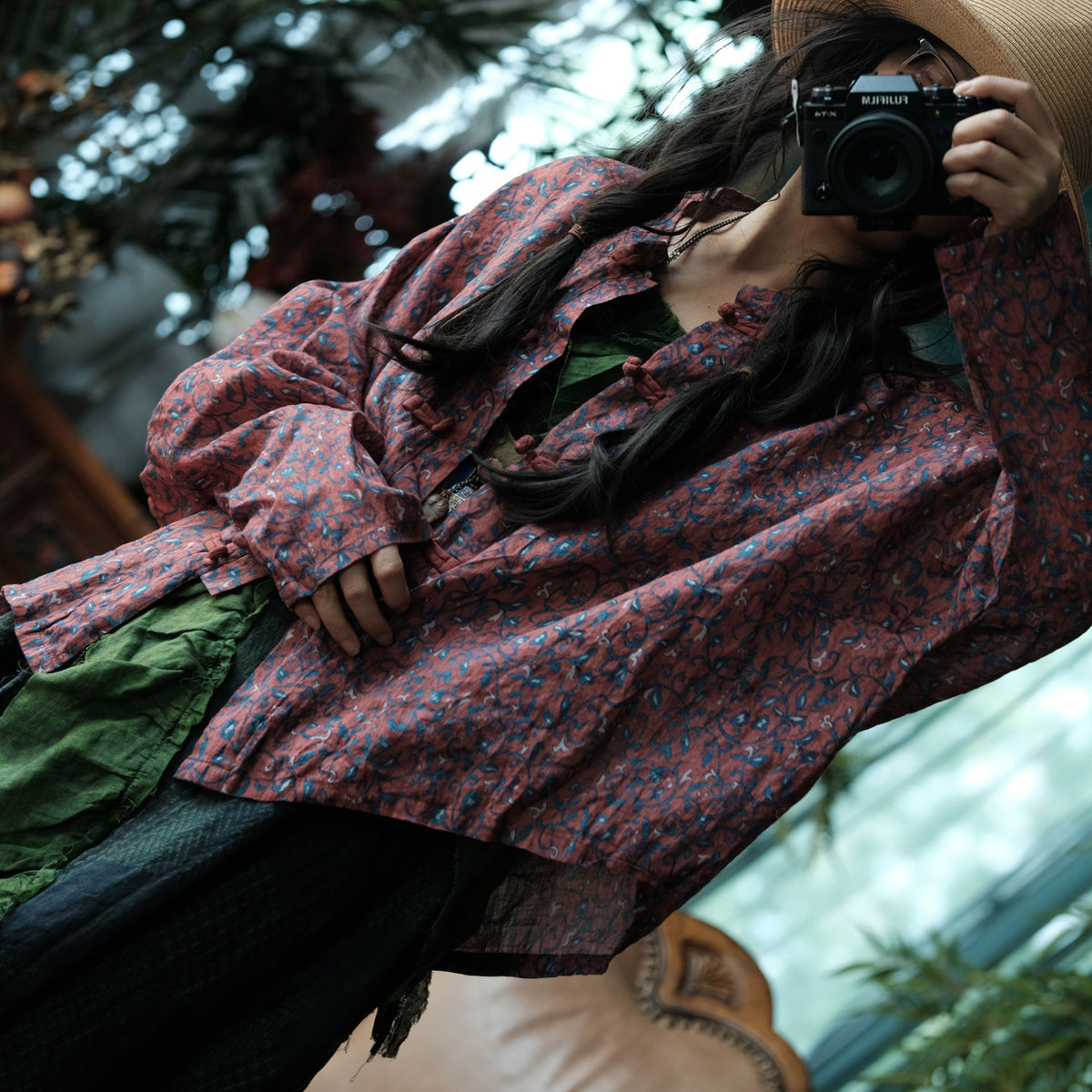 Mei Garden Floral Ramie Blouse