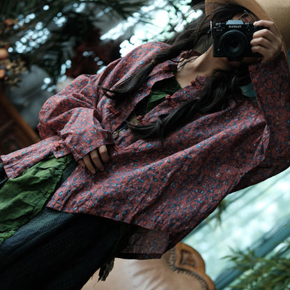Mei Garden Floral Ramie Blouse
