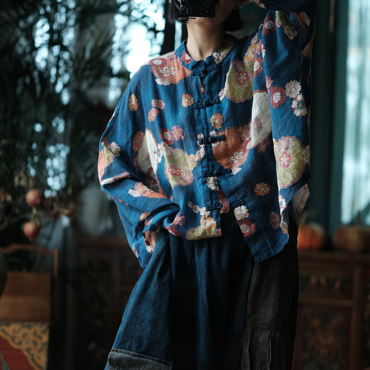 Stone Bloom Ramie Blouse