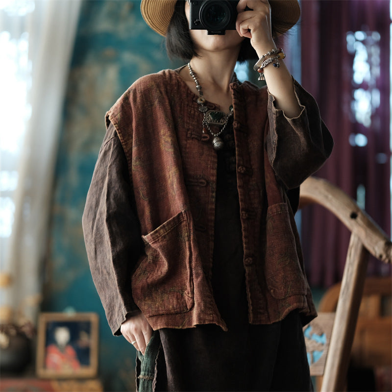 Gilet fleuri vintage