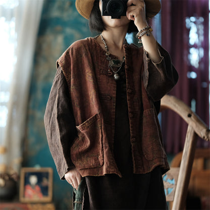 Gilet fleuri vintage