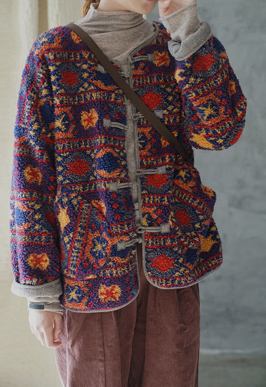 Veste vintage à motifs ethniques