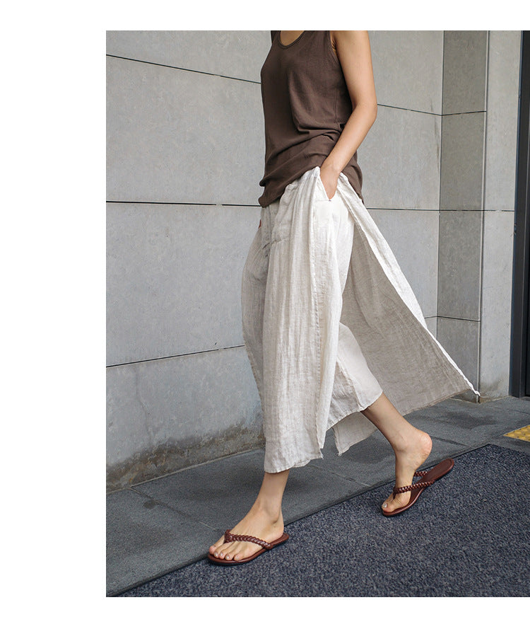 Jupe-pantalon en lin de Kyoto