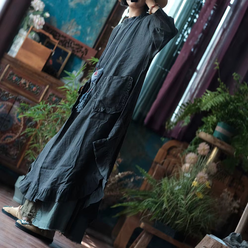 Meadow Patchwork Linen Dress
