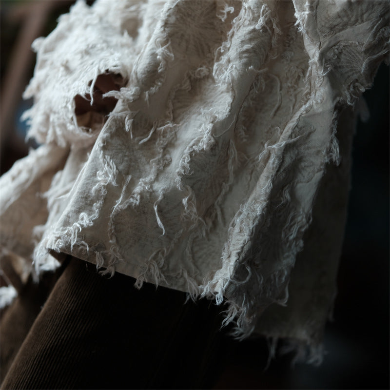 Chemisier patchwork écru