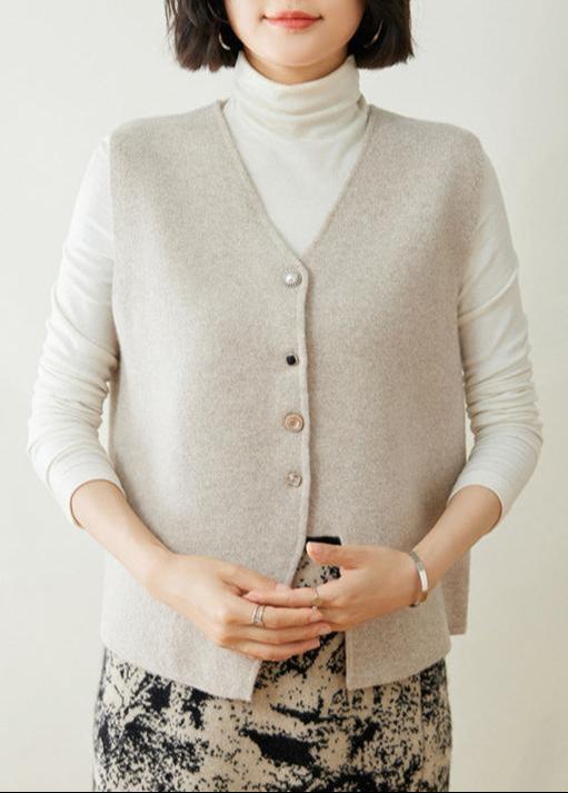 Gilet vintage en laine et cachemire avec détails boutonnés