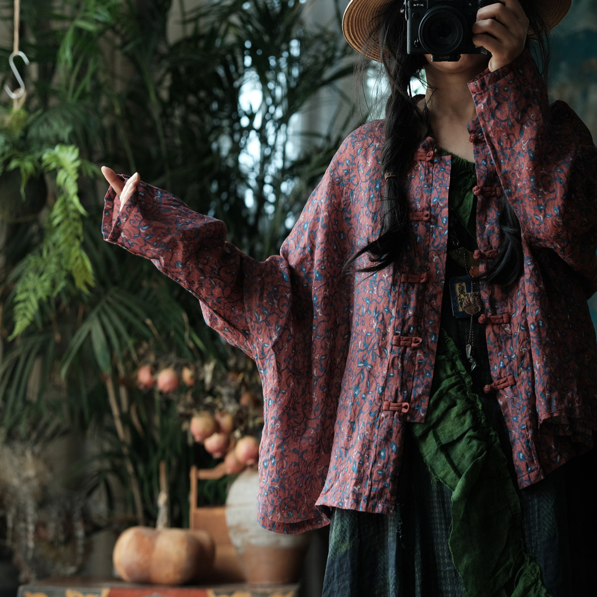 Mei Garden Floral Ramie Blouse