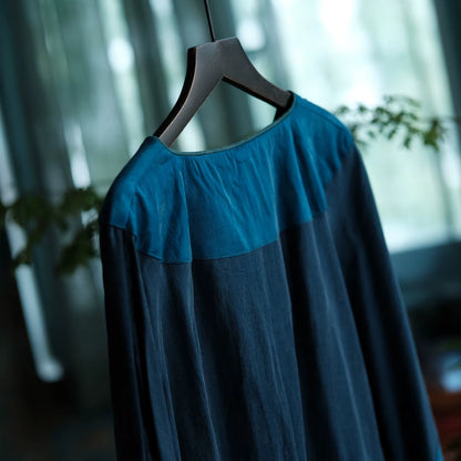 Indigo Path Patchwork Cotton Tunic
