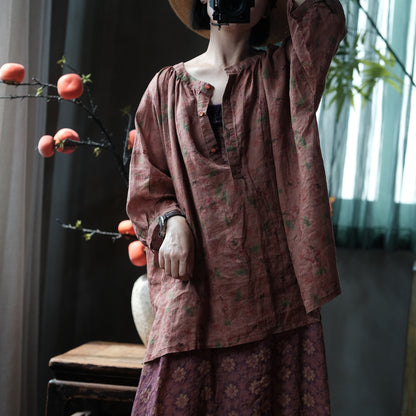 Faded Orchard Ramie Blouse