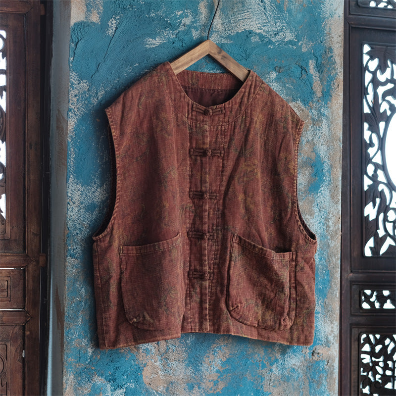 Gilet fleuri vintage