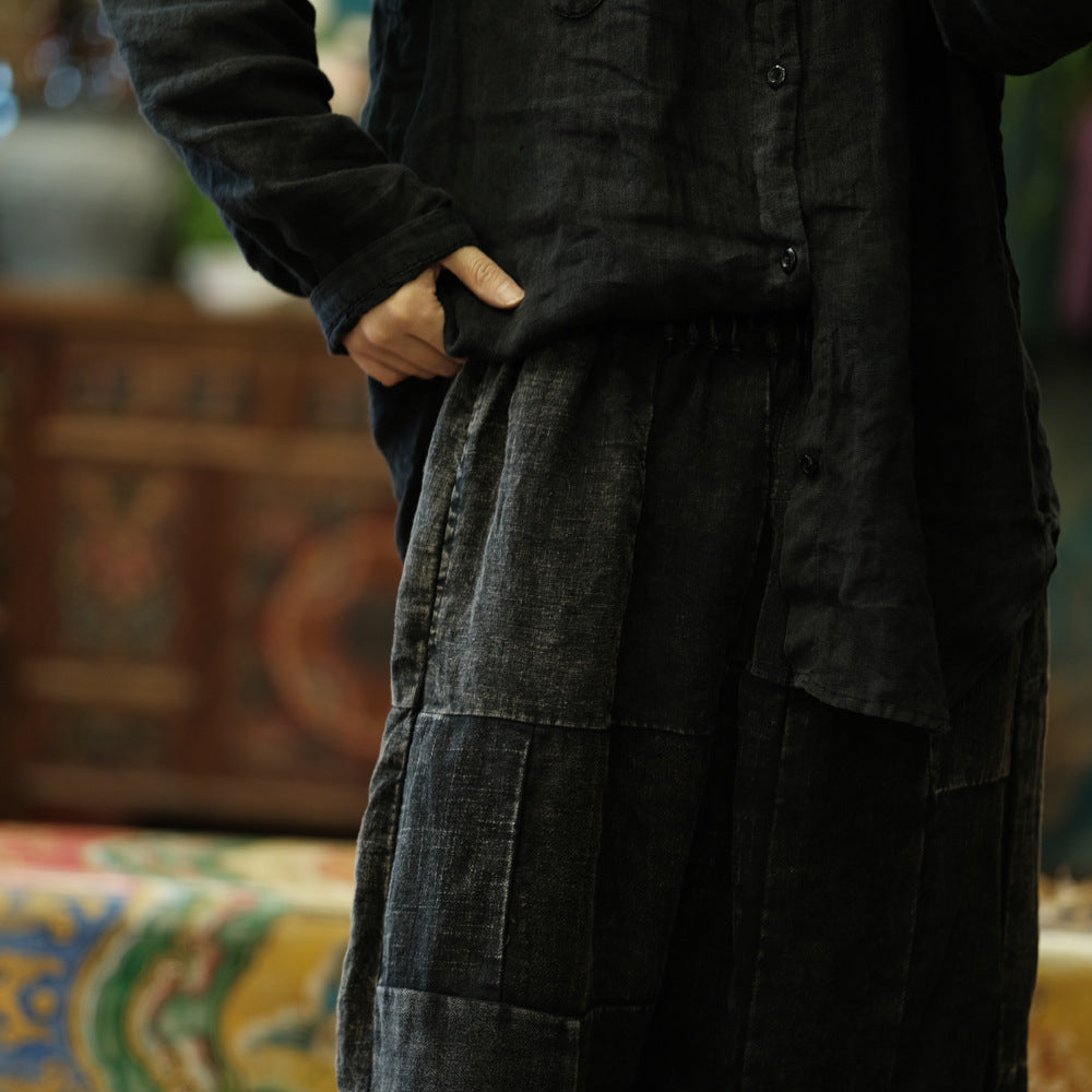 Pantalon de printemps patchwork vintage