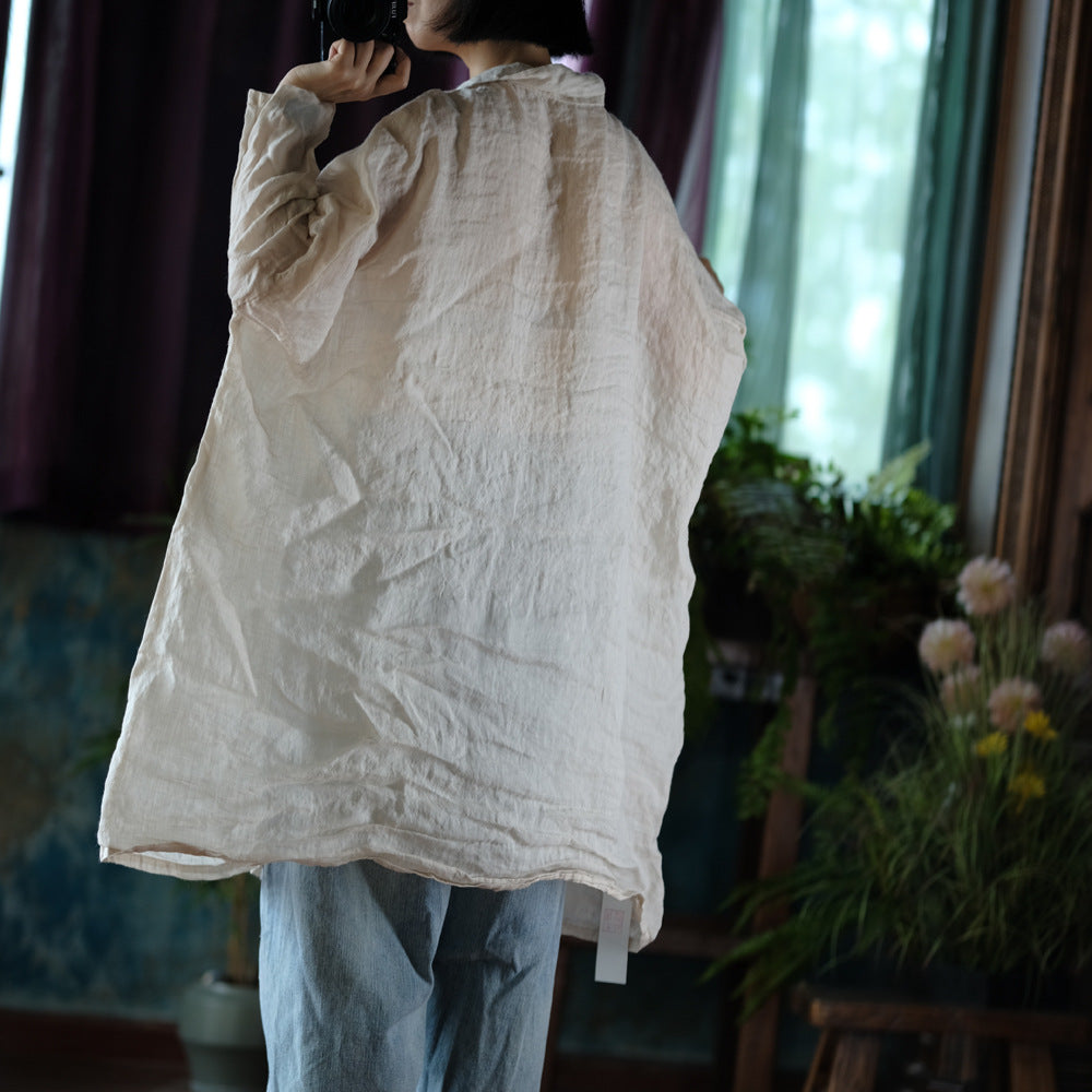 Chemise vintage surdimensionnée en lin