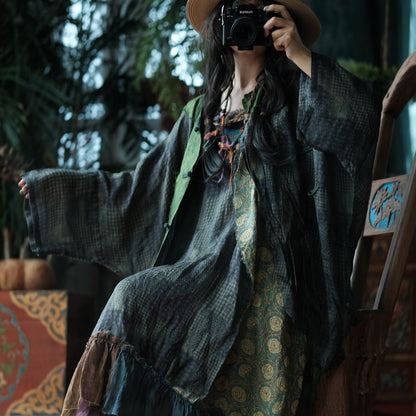 Forest Patchwork Ramie Dress
