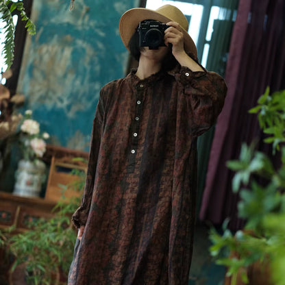 Ember Vintage Floral Linen Dress