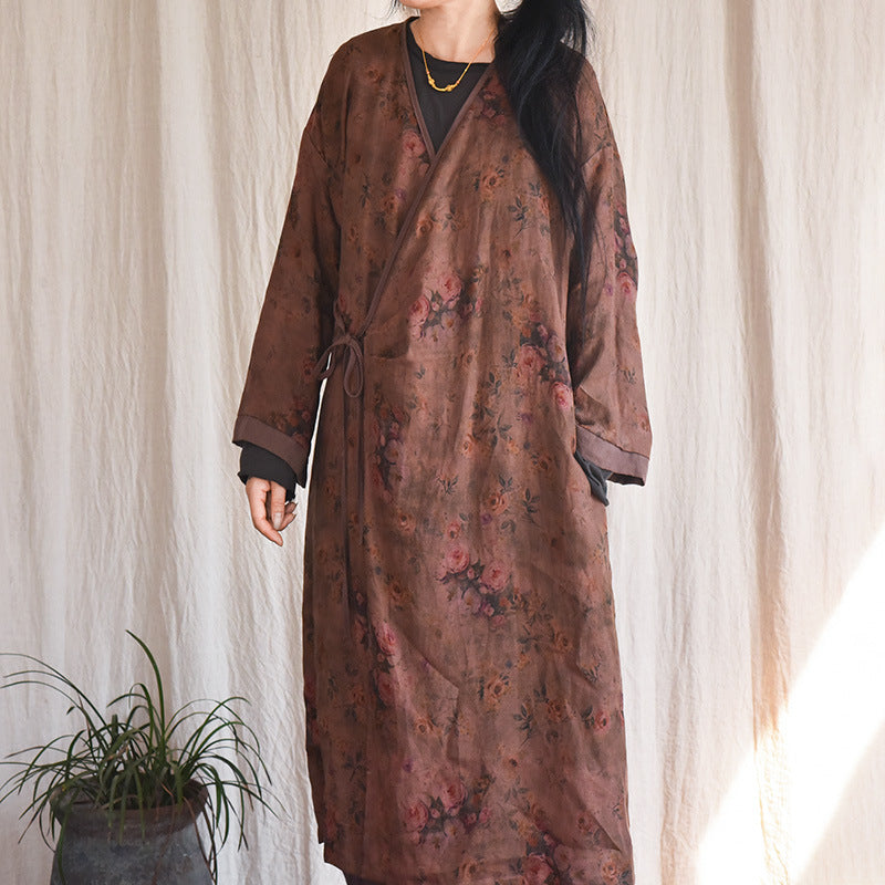Robe kimono bohème fleurie