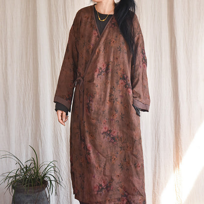 Robe kimono bohème fleurie