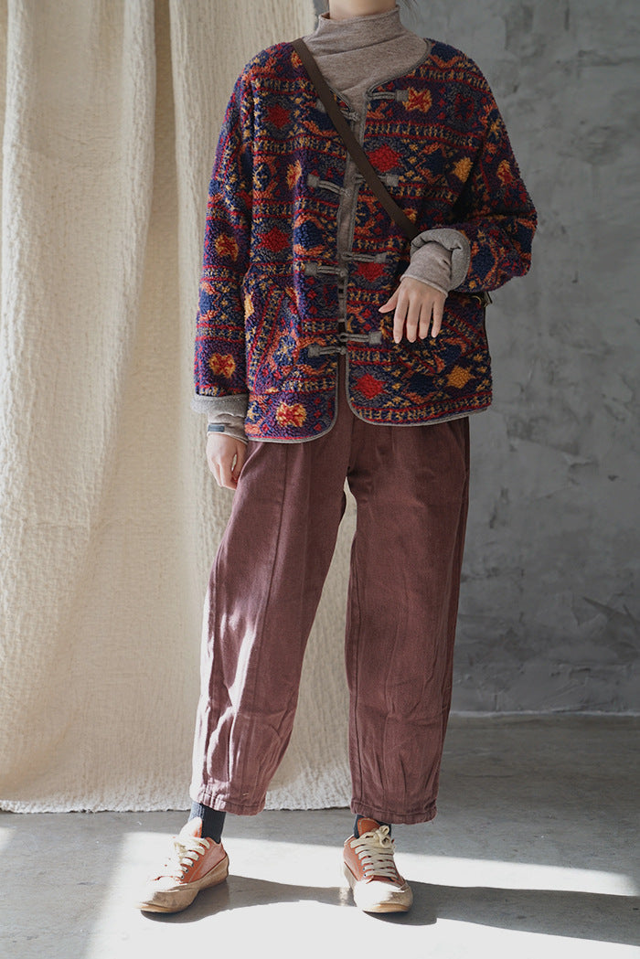 Veste vintage à motifs ethniques