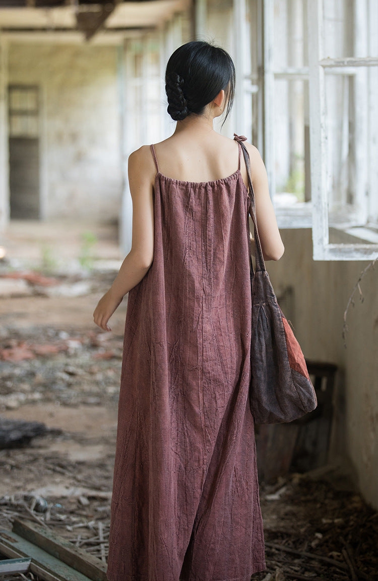 Robe bohème en lin ramie et brise