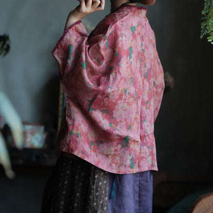 Vesper Blush Floral Linen Jacket