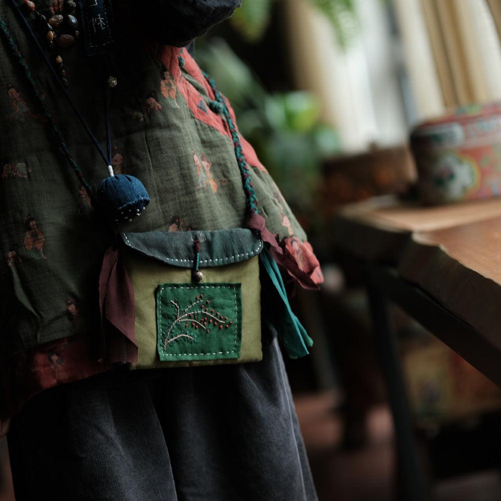 Gilet en lin à motif vintage