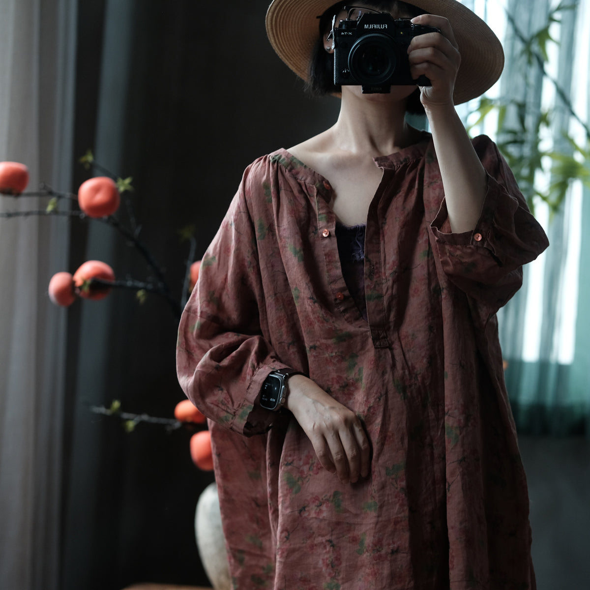Faded Orchard Ramie Blouse