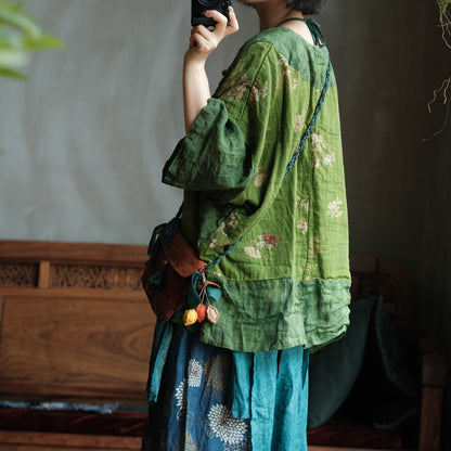 Moss Garden Patchwork Cotton Tunic