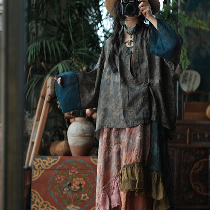 Vintage Forest Ramie Blouse
