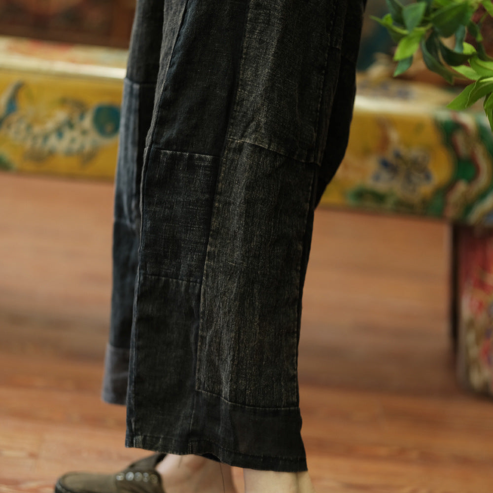 Pantalon de printemps patchwork vintage