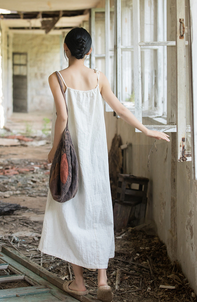 Robe bohème en lin ramie et brise