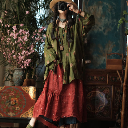 Vintage Bloom Linen Blouse