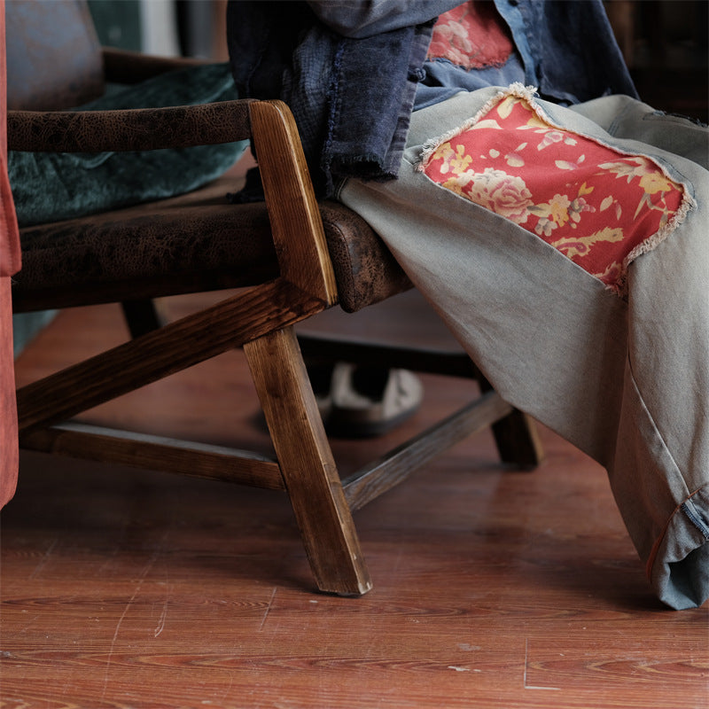 Pantalon en jean patchwork vintage Bloom