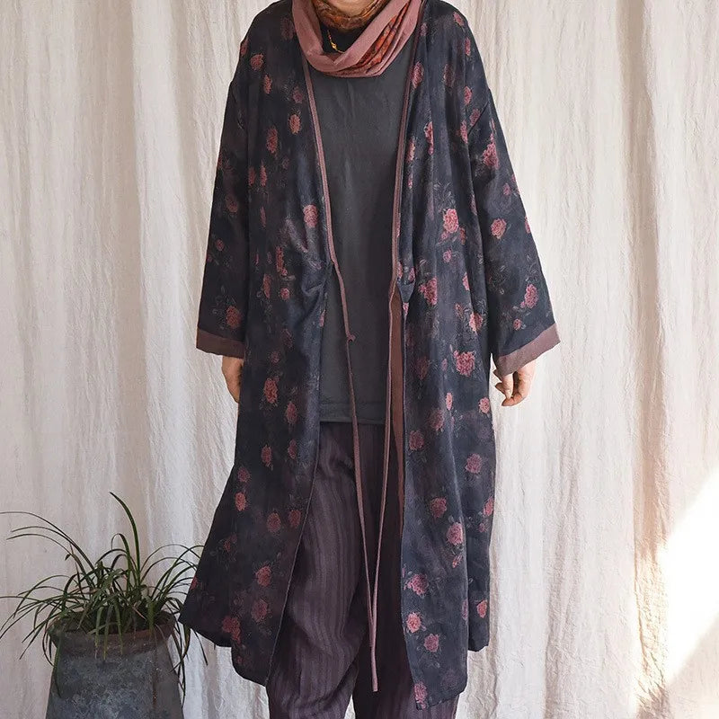 Robe kimono bohème fleurie