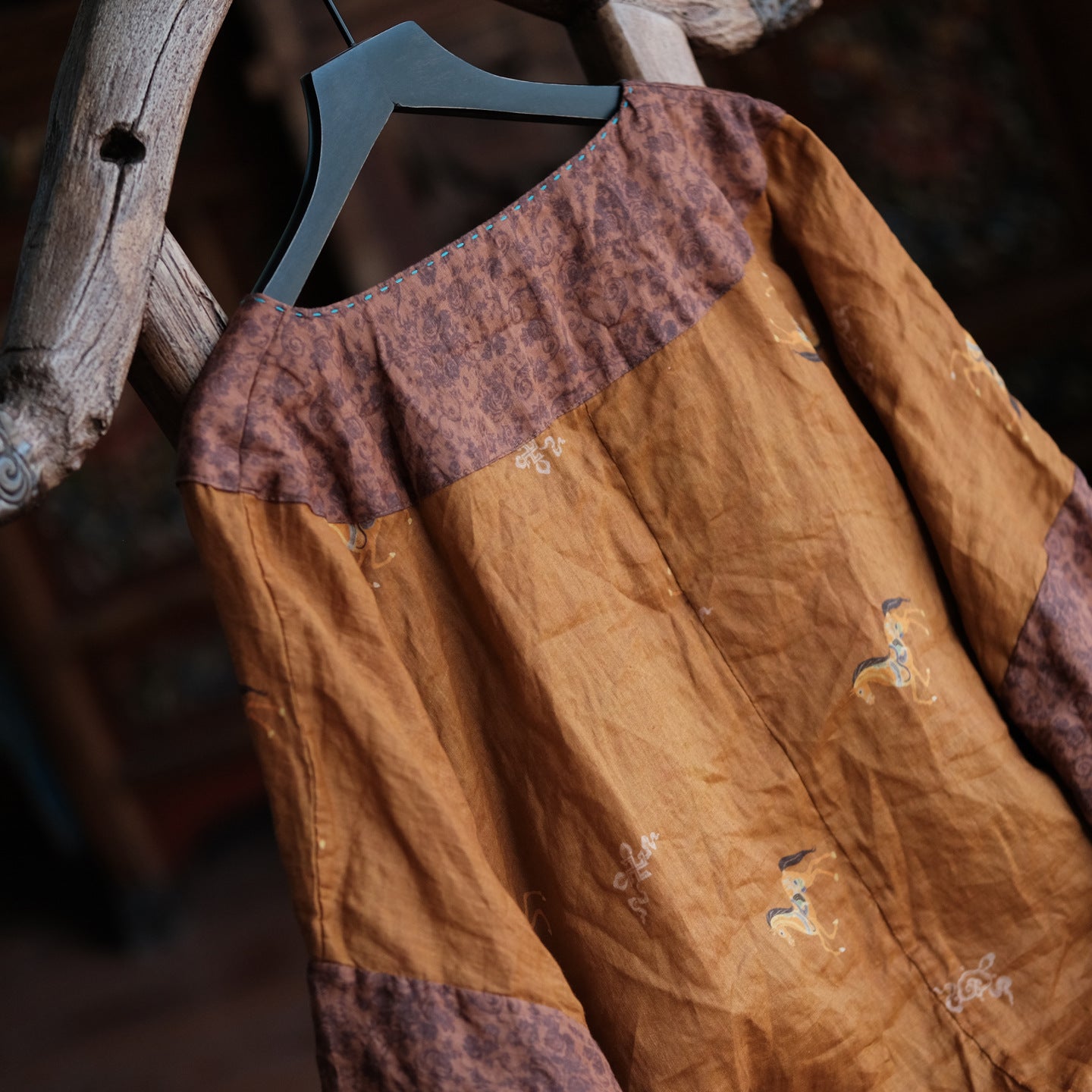 Vintage Mosaic Ramie Blouse
