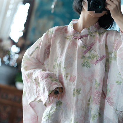 Chemisier vintage à fleurs et coupe-vent